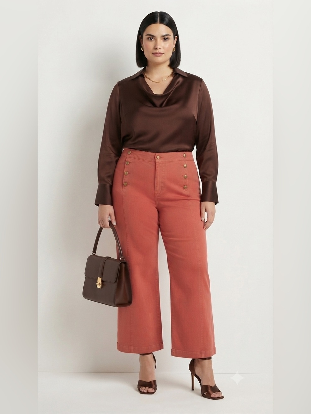St John’s Bay Women Petite Wide Leg HR Pant